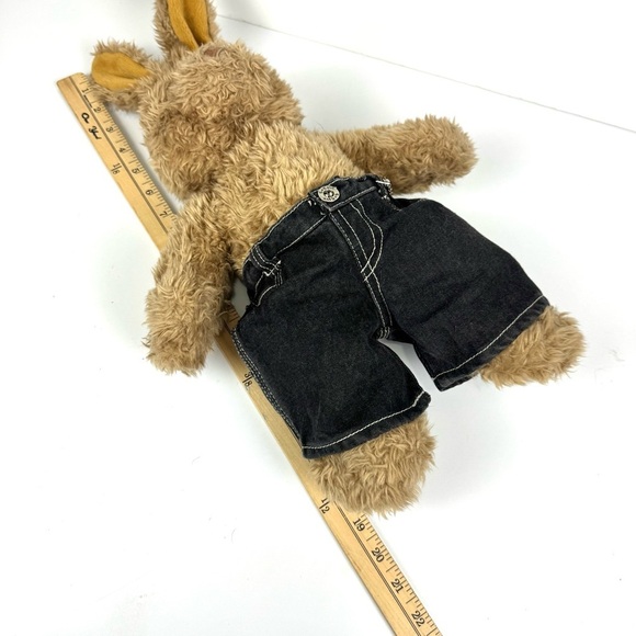 Vintage Build A Bear Brown Rabbit Furry Plush Stuffed Animal w/ Jeans Chain 19” - Picture 9 of 9
